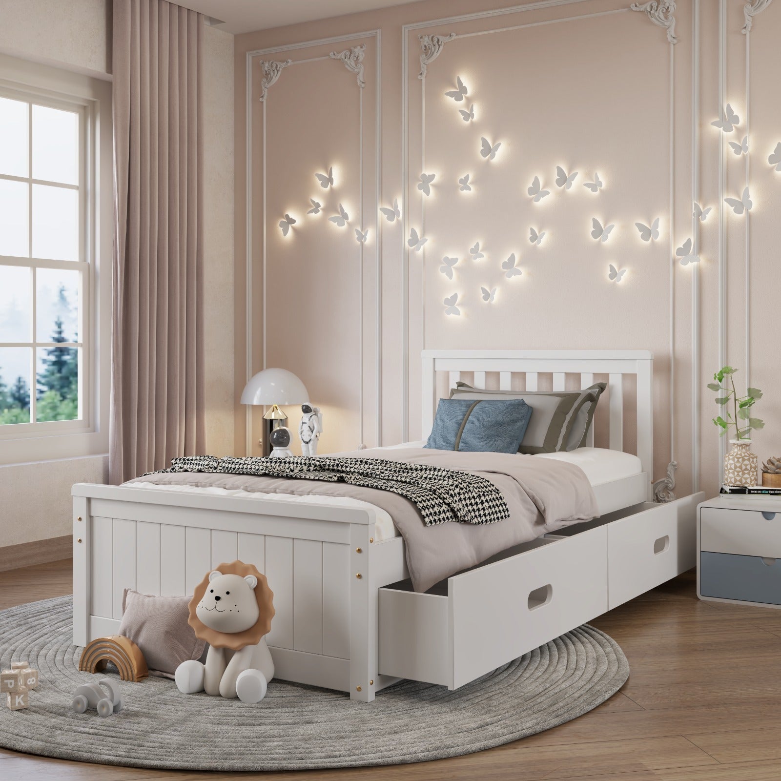 Kids Bed Girls White Double Bed Fargo Small Double Bed (4ft) Ivory White  Child's Small Double, image size:1600x1600