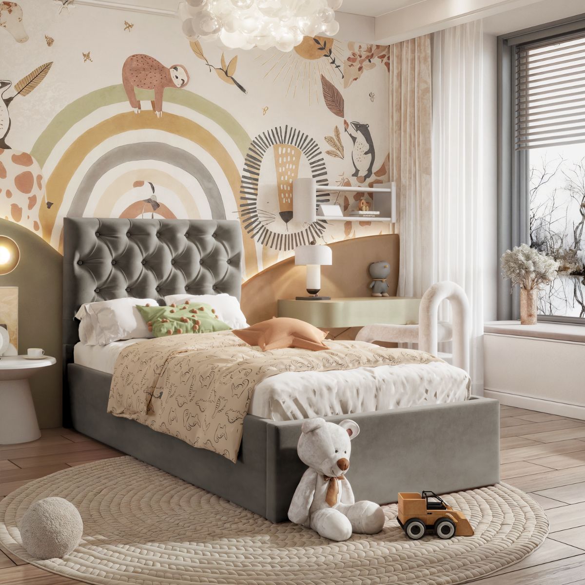 Willow Ottoman Kids Bed Steel Grey
