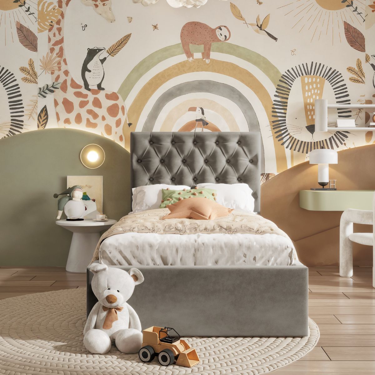 Willow Ottoman Kids Bed Steel Grey