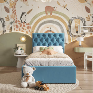 Willow Ottoman Kids Bed Baby Blue