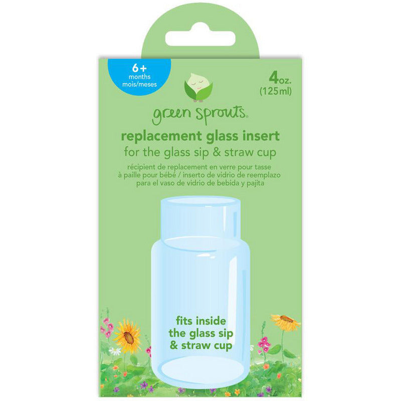 Replacement Sip & Straw Insert Made from Glass (5oz) | Green Sprouts