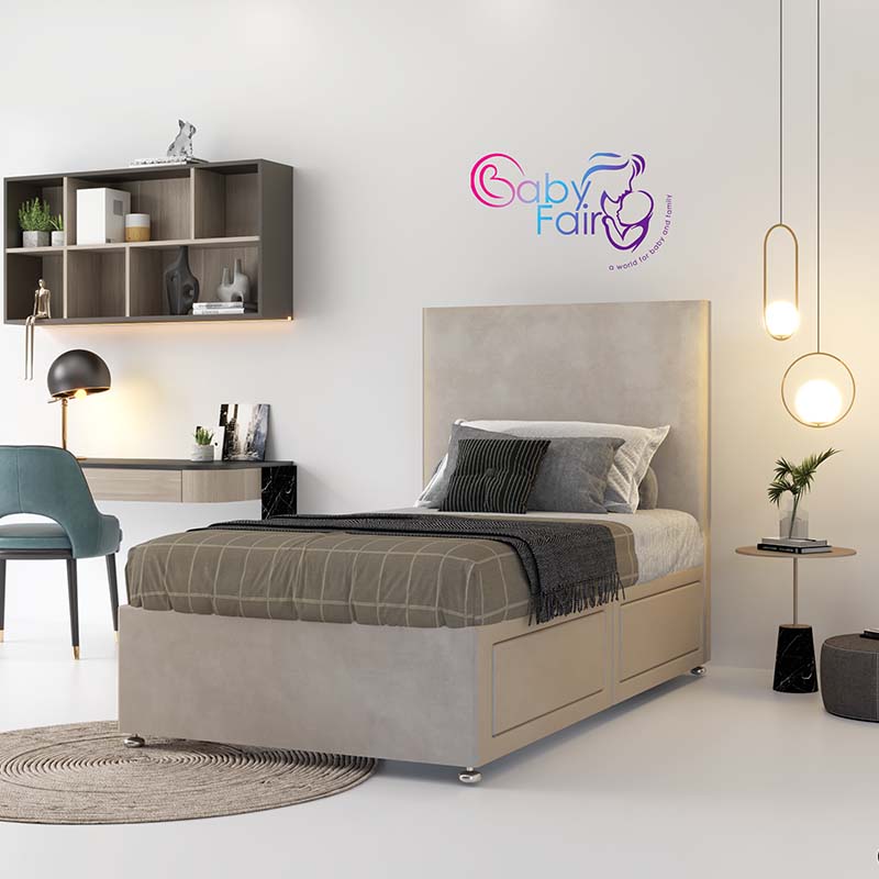 Kids Divan Bed with Headboard - Babyfair Ltd